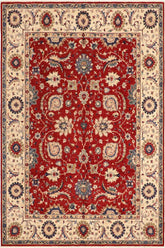 handmade Traditional Kafkaz Red Ivory Hand Knotted RECTANGLE 100% WOOL area rug 8 x 10